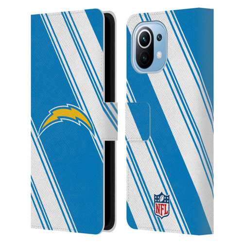 NFL Los Angeles Chargers Artwork Stripes Leather Book Wallet Case Cover For Xiaomi Mi 11