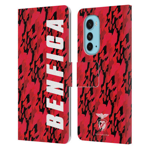 S.L. Benfica 2021/22 Crest Camouflage Leather Book Wallet Case Cover For Motorola Edge (2022)