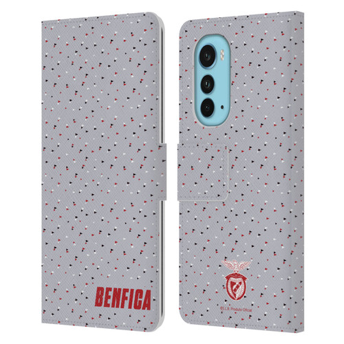 S.L. Benfica 2021/22 Crest Triangles Leather Book Wallet Case Cover For Motorola Edge (2022)