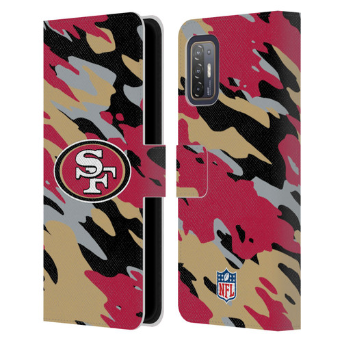 NFL San Francisco 49Ers Logo Camou Leather Book Wallet Case Cover For HTC Desire 21 Pro 5G