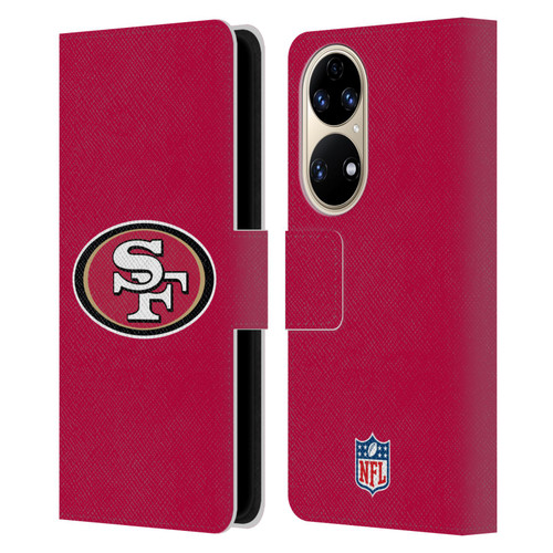 NFL San Francisco 49Ers Logo Plain Leather Book Wallet Case Cover For Huawei P50