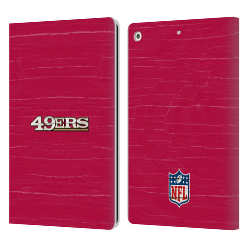 NFL San Francisco 49Ers Logo Distressed Look Leather Book Wallet Case Cover For Apple iPad 10.2 2019/2020/2021