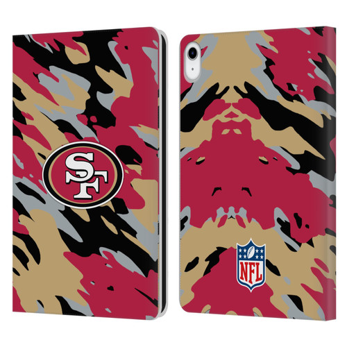 NFL San Francisco 49Ers Logo Camou Leather Book Wallet Case Cover For Apple iPad 10.9 (2022)