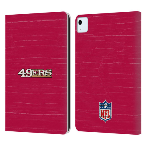 NFL San Francisco 49Ers Logo Distressed Look Leather Book Wallet Case Cover For Apple iPad Air 2020 / 2022