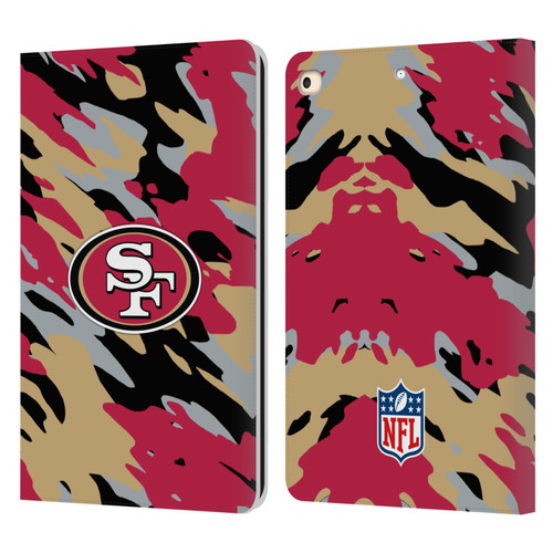 NFL San Francisco 49Ers Logo Camou Leather Book Wallet Case Cover For Apple iPad 9.7 2017 / iPad 9.7 2018