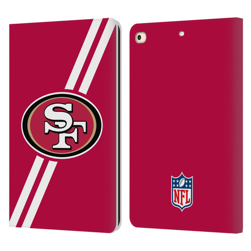NFL San Francisco 49Ers Logo Stripes Leather Book Wallet Case Cover For Apple iPad 9.7 2017 / iPad 9.7 2018
