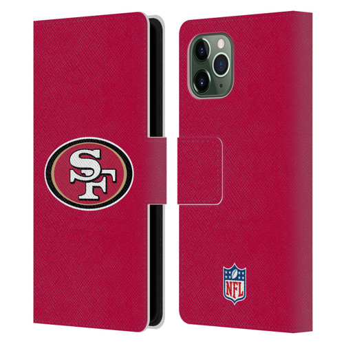 NFL San Francisco 49Ers Logo Plain Leather Book Wallet Case Cover For Apple iPhone 11 Pro