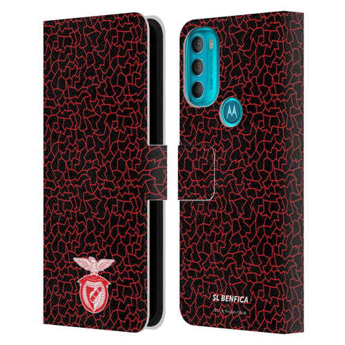 S.L. Benfica 2021/22 Crest Mosaic Pattern Leather Book Wallet Case Cover For Motorola Moto G71 5G