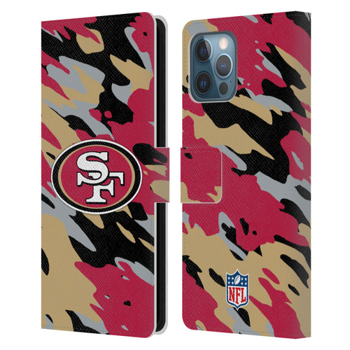 NFL San Francisco 49Ers Logo Camou Leather Book Wallet Case Cover For Apple iPhone 12 Pro Max