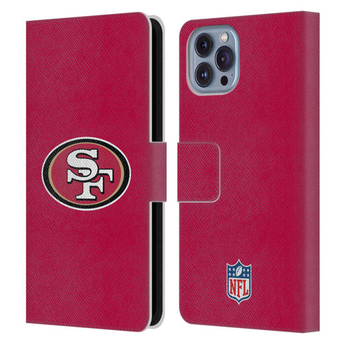 NFL San Francisco 49Ers Logo Plain Leather Book Wallet Case Cover For Apple iPhone 14