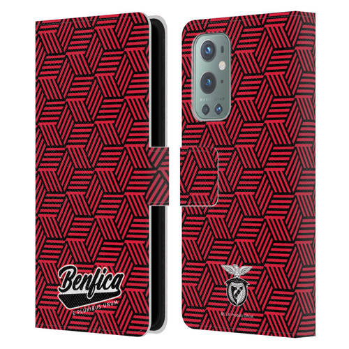 S.L. Benfica 2021/22 Crest Geometric Leather Book Wallet Case Cover For OnePlus 9