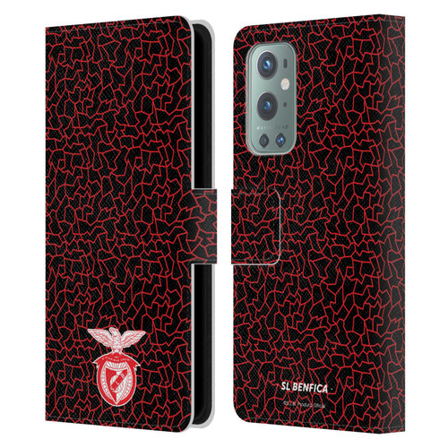 S.L. Benfica 2021/22 Crest Mosaic Pattern Leather Book Wallet Case Cover For OnePlus 9