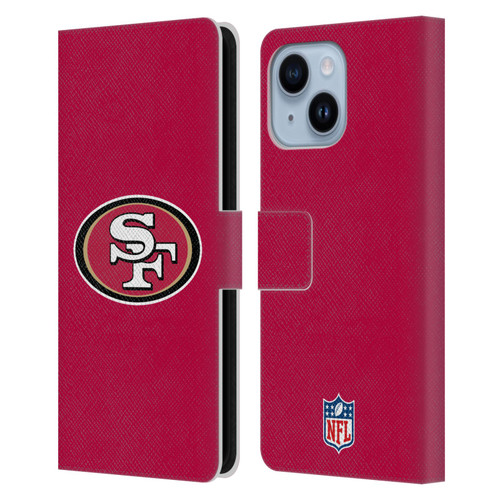 NFL San Francisco 49Ers Logo Plain Leather Book Wallet Case Cover For Apple iPhone 14 Plus