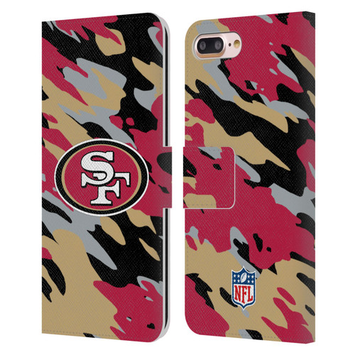 NFL San Francisco 49Ers Logo Camou Leather Book Wallet Case Cover For Apple iPhone 7 Plus / iPhone 8 Plus