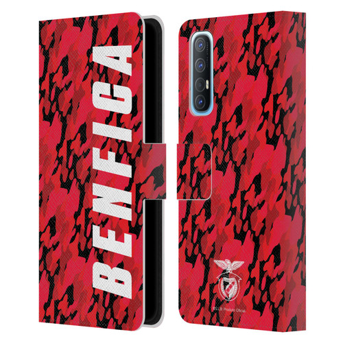 S.L. Benfica 2021/22 Crest Camouflage Leather Book Wallet Case Cover For OPPO Find X2 Neo 5G