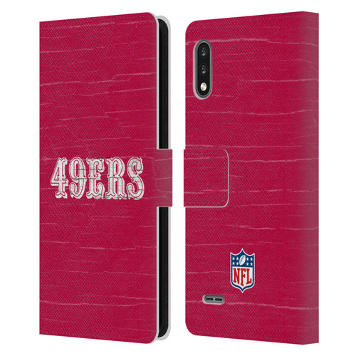 NFL San Francisco 49Ers Logo Distressed Look Leather Book Wallet Case Cover For LG K22