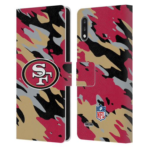 NFL San Francisco 49Ers Logo Camou Leather Book Wallet Case Cover For LG K22