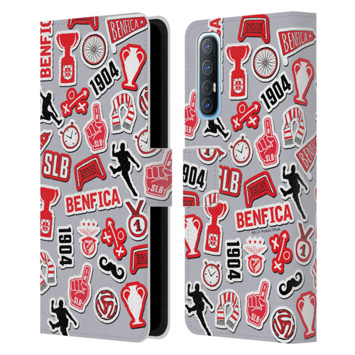 S.L. Benfica 2021/22 Crest Stickers Leather Book Wallet Case Cover For OPPO Find X2 Neo 5G