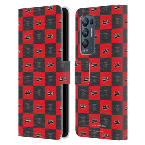 S.L. Benfica 2021/22 Crest Logo Pattern Leather Book Wallet Case Cover For OPPO Find X3 Neo / Reno5 Pro+ 5G