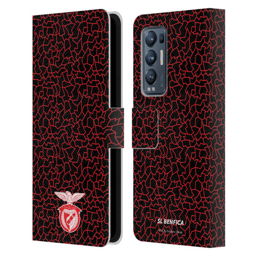 S.L. Benfica 2021/22 Crest Mosaic Pattern Leather Book Wallet Case Cover For OPPO Find X3 Neo / Reno5 Pro+ 5G