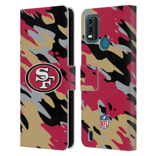 NFL San Francisco 49Ers Logo Camou Leather Book Wallet Case Cover For Nokia G11 Plus
