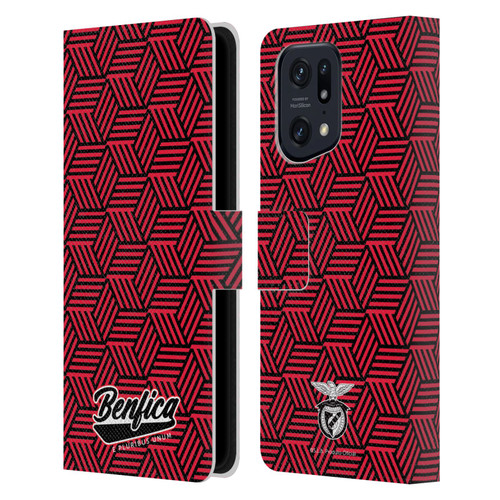 S.L. Benfica 2021/22 Crest Geometric Leather Book Wallet Case Cover For OPPO Find X5 Pro