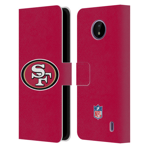 NFL San Francisco 49Ers Logo Plain Leather Book Wallet Case Cover For Nokia C10 / C20