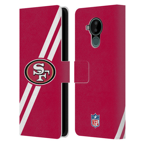 NFL San Francisco 49Ers Logo Stripes Leather Book Wallet Case Cover For Nokia C30