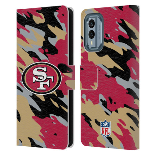 NFL San Francisco 49Ers Logo Camou Leather Book Wallet Case Cover For Nokia X30