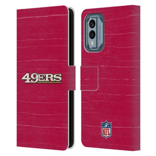 NFL San Francisco 49Ers Logo Distressed Look Leather Book Wallet Case Cover For Nokia X30