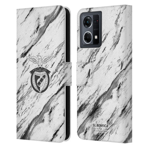 S.L. Benfica 2021/22 Crest Marble Leather Book Wallet Case Cover For OPPO Reno8 4G