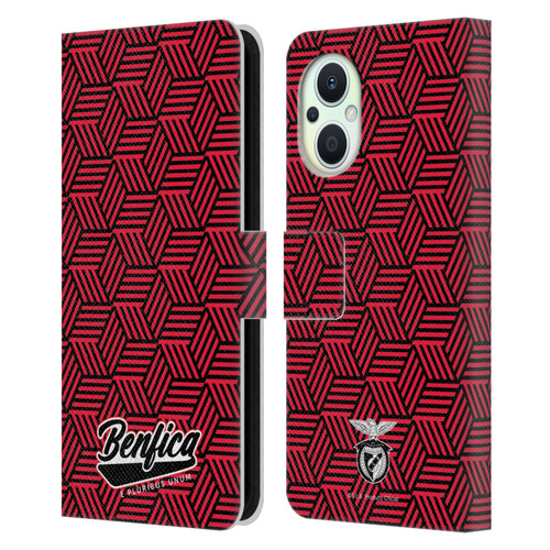 S.L. Benfica 2021/22 Crest Geometric Leather Book Wallet Case Cover For OPPO Reno8 Lite