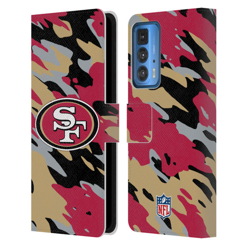 NFL San Francisco 49Ers Logo Camou Leather Book Wallet Case Cover For Motorola Edge 20 Pro