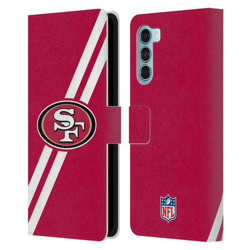 NFL San Francisco 49Ers Logo Stripes Leather Book Wallet Case Cover For Motorola Edge S30 / Moto G200 5G