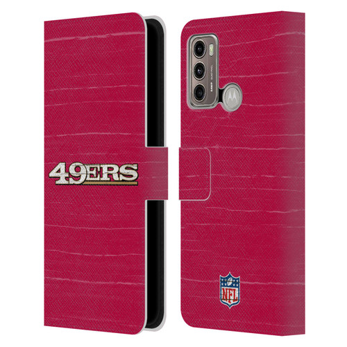 NFL San Francisco 49Ers Logo Distressed Look Leather Book Wallet Case Cover For Motorola Moto G60 / Moto G40 Fusion