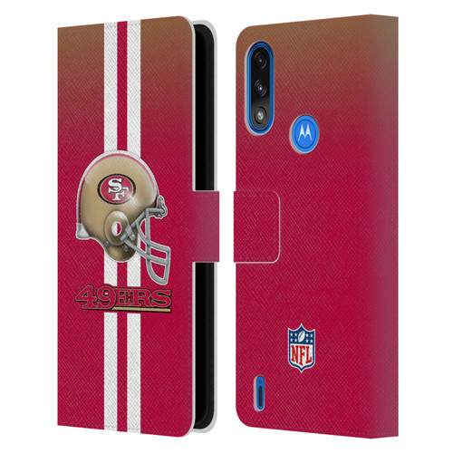 NFL San Francisco 49Ers Logo Helmet Leather Book Wallet Case Cover For Motorola Moto E7 Power / Moto E7i Power