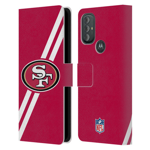 NFL San Francisco 49Ers Logo Stripes Leather Book Wallet Case Cover For Motorola Moto G10 / Moto G20 / Moto G30