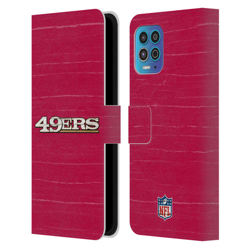 NFL San Francisco 49Ers Logo Distressed Look Leather Book Wallet Case Cover For Motorola Moto G100