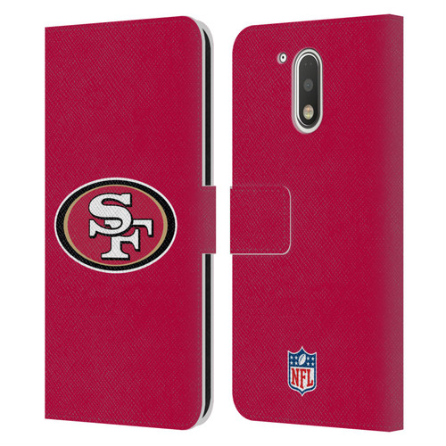 NFL San Francisco 49Ers Logo Plain Leather Book Wallet Case Cover For Motorola Moto G41
