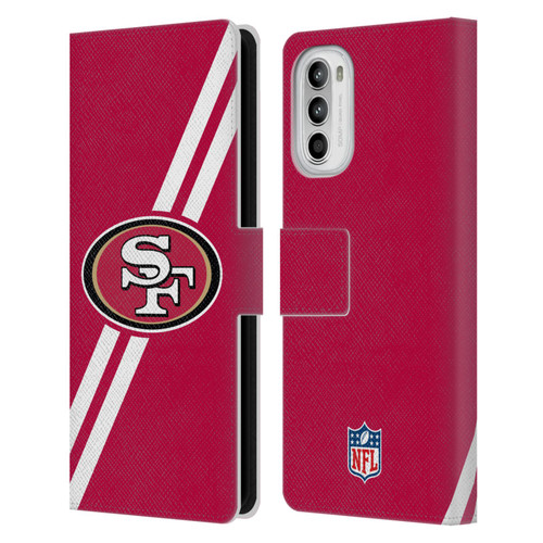 NFL San Francisco 49Ers Logo Stripes Leather Book Wallet Case Cover For Motorola Moto G52