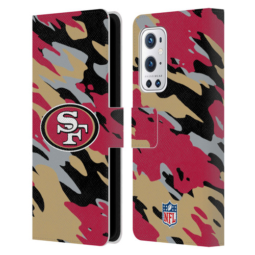 NFL San Francisco 49Ers Logo Camou Leather Book Wallet Case Cover For OnePlus 9 Pro