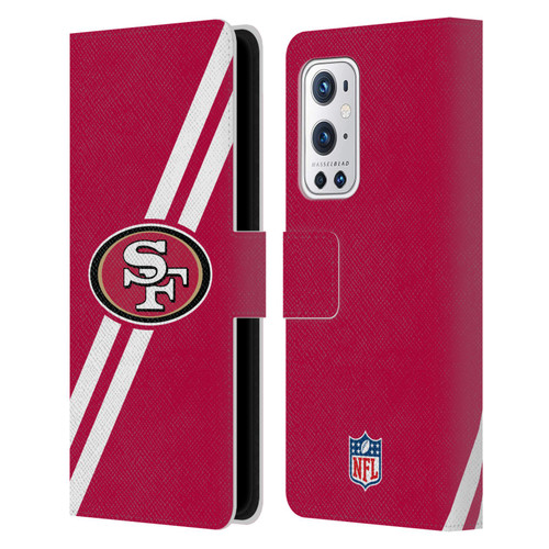 NFL San Francisco 49Ers Logo Stripes Leather Book Wallet Case Cover For OnePlus 9 Pro