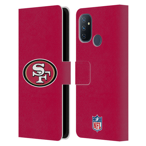 NFL San Francisco 49Ers Logo Plain Leather Book Wallet Case Cover For OnePlus Nord N100