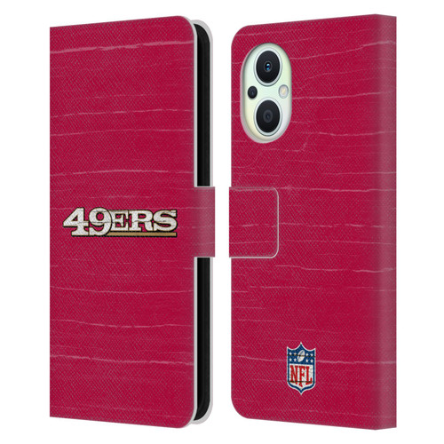 NFL San Francisco 49Ers Logo Distressed Look Leather Book Wallet Case Cover For OPPO Reno8 Lite