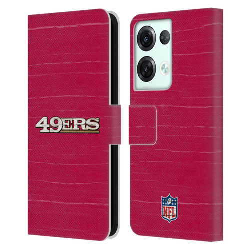 NFL San Francisco 49Ers Logo Distressed Look Leather Book Wallet Case Cover For OPPO Reno8 Pro
