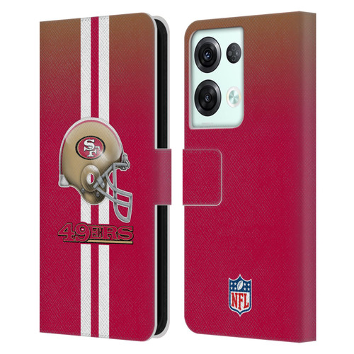 NFL San Francisco 49Ers Logo Helmet Leather Book Wallet Case Cover For OPPO Reno8 Pro