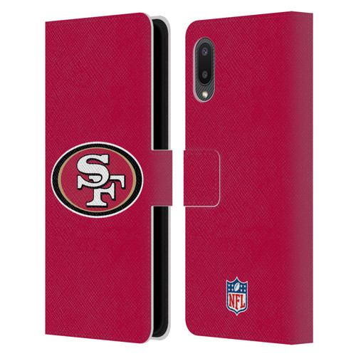 NFL San Francisco 49Ers Logo Plain Leather Book Wallet Case Cover For Samsung Galaxy A02/M02 (2021)