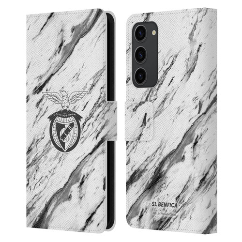 S.L. Benfica 2021/22 Crest Marble Leather Book Wallet Case Cover For Samsung Galaxy S23+ 5G
