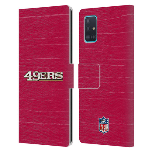 NFL San Francisco 49Ers Logo Distressed Look Leather Book Wallet Case Cover For Samsung Galaxy A51 (2019)