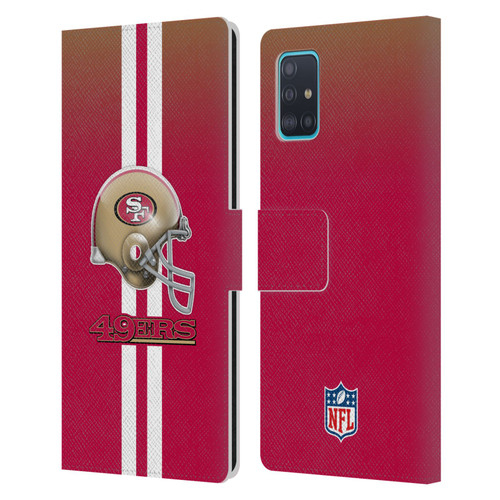 NFL San Francisco 49Ers Logo Helmet Leather Book Wallet Case Cover For Samsung Galaxy A51 (2019)